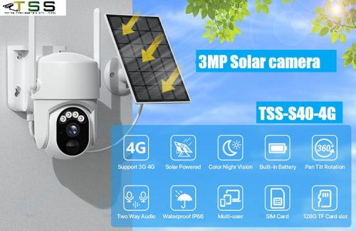 Camera de Supraveghere Profesionala 4G, cu Panou Solar TSS-S40-4G, PTZ Dom, Full HD 3MP, Zoom digital 4X, IR 20m, cu Aplicatie Mobila