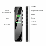 Mini Reportofon Digital TSS-GL-82, cu Ecran, Activare Vocala, Doua Microfoane, Difuzor, MP3 Player, Memorie 16GB - imagine 5