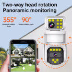 Camera de Supraveghere WIFI/IP ,PTZ , TSS-S291, cu 2 Lentile , 4MP/4MP Ultra HD, Night Vision, Audio bidirectional ,Detectia Miscarii, Slot card - imagine 2