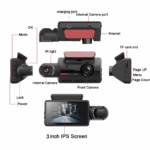 Camera Auto Dubla DVR TSS-331, Ecran LCD 3'', Full HD, G-senzor, Night Vision, Detectia Miscarii, Slot Card - imagine 6