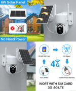 Camera de Supraveghere Profesionala 4G, cu Panou Solar TSS-S40-4G, PTZ Dome, Full HD 3MP, Zoom digital 4X, IR 20m, cu Aplicatie Mobila - imagine 4