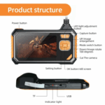 Camera Endoscopica Profesionala TSS-113B-1, Lentila 8mm, 2MP, Ecran 4.3 inch IPS, Slot Card, Cablu 5m - imagine 4