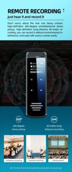 Mini Recorder Digital TSS-Q55, cu Ecran, Doua Microfoane, MP3 Player, USB, Difuzor,Memorie 16GB,Slot Card - imagine 6