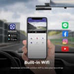 Camera Auto DVR Azdome M300, 1296P, WiFi, Unghi Larg, Conexiune Wi-Fi, G Senzor, WDR, Night Vision, Comanda Vocala, Slot Card - imagine 4