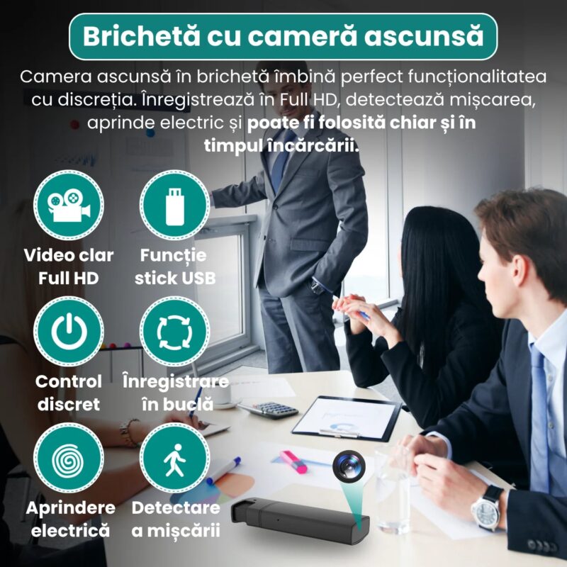Mini Camera Spion Wi-Fi, bricheta TSS-LIGHTER Full HD 
