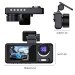 Camera Auto Tripla TSS-Y15, Ecran IPS de 2", Full HD, Unghi 170 grade, G Senzor, Detectarea miscarii, Night Vision, Slot SD Card - imagine 5