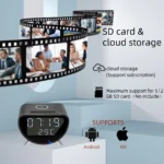 Camera Spion Wi-Fi Ascunsa in Ceas de Birou TSS-SZ07 , Inregistrare Audio-Video, Memorie Interna 32GB,  Full HD, Activare la Miscare, cu Aplicatie Live - imagine 6