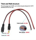 Set 10 cabluri conector alimentare, 10x Mama+10x Tata, TSS-D10S, DC 5.5x2.1 mm, lungime 25cm - imagine 2