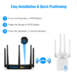 Amplificator Semnal Wireless, U9-300M, 4 Antene, Wi-Fi Extender ,Repeater, Transfer 300Mbps, 2,4 GHz, cu 3 Functii, AP, Router, WPS, Alb - imagine 4