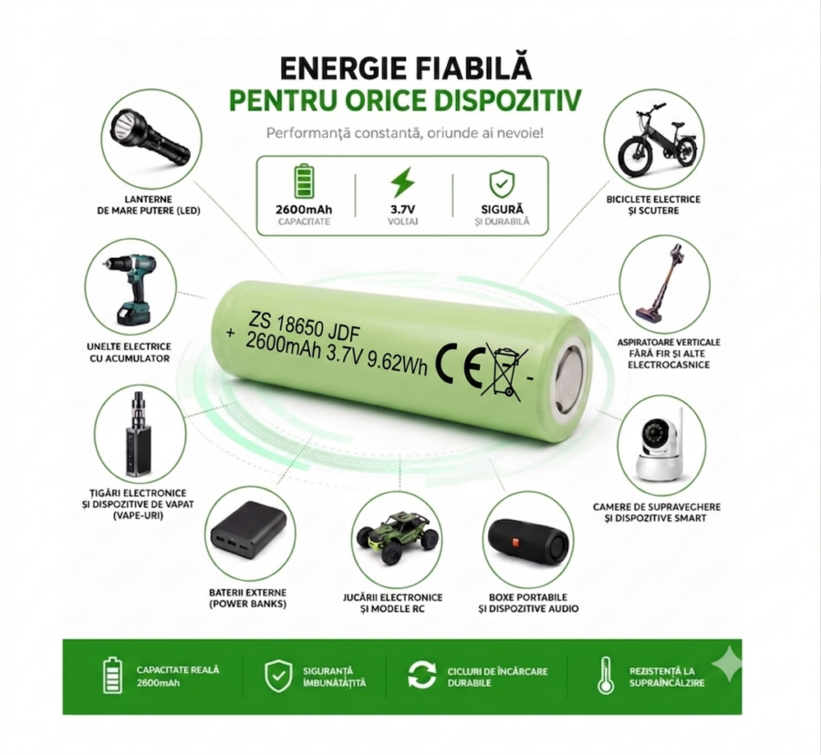 baterie reincarcabila 3.7V cu pin