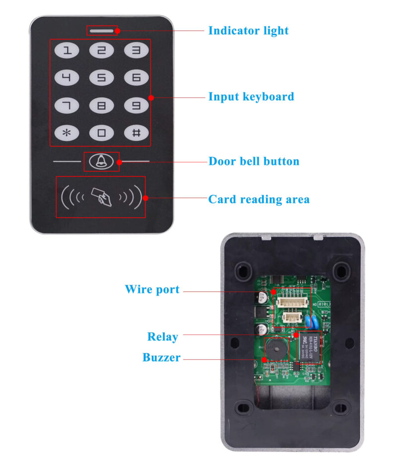 Diagrama componente tastatura si placa de baza releu buzzer TSS-227E