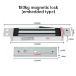 Electromagnet de forta incastrat TSS-Y180M, 180 kg, 12V, Fail-Safe - imagine 6