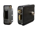 Yala electromecanica aplicata TSS-Y041 din otel, buton deblocare, butuc cu chei, 12V