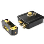 Yala electromecanica aplicata TSS-Y042 neagra din otel, buton si butuc interior, 12V - imagine 3