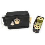 Yala electromecanica aplicata TSS-Y042 neagra din otel, buton si butuc interior, 12V - imagine 2