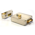 Yala electromecanica aplicata TSS-Y044, din otel, dublu butuc, buton si chei, 12V - imagine 2
