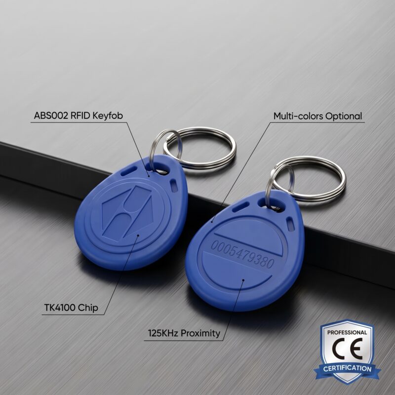 Tag de proximitate RFID 125 kHz ABS2E cip TK4100 cu serie unica si inel breloc
